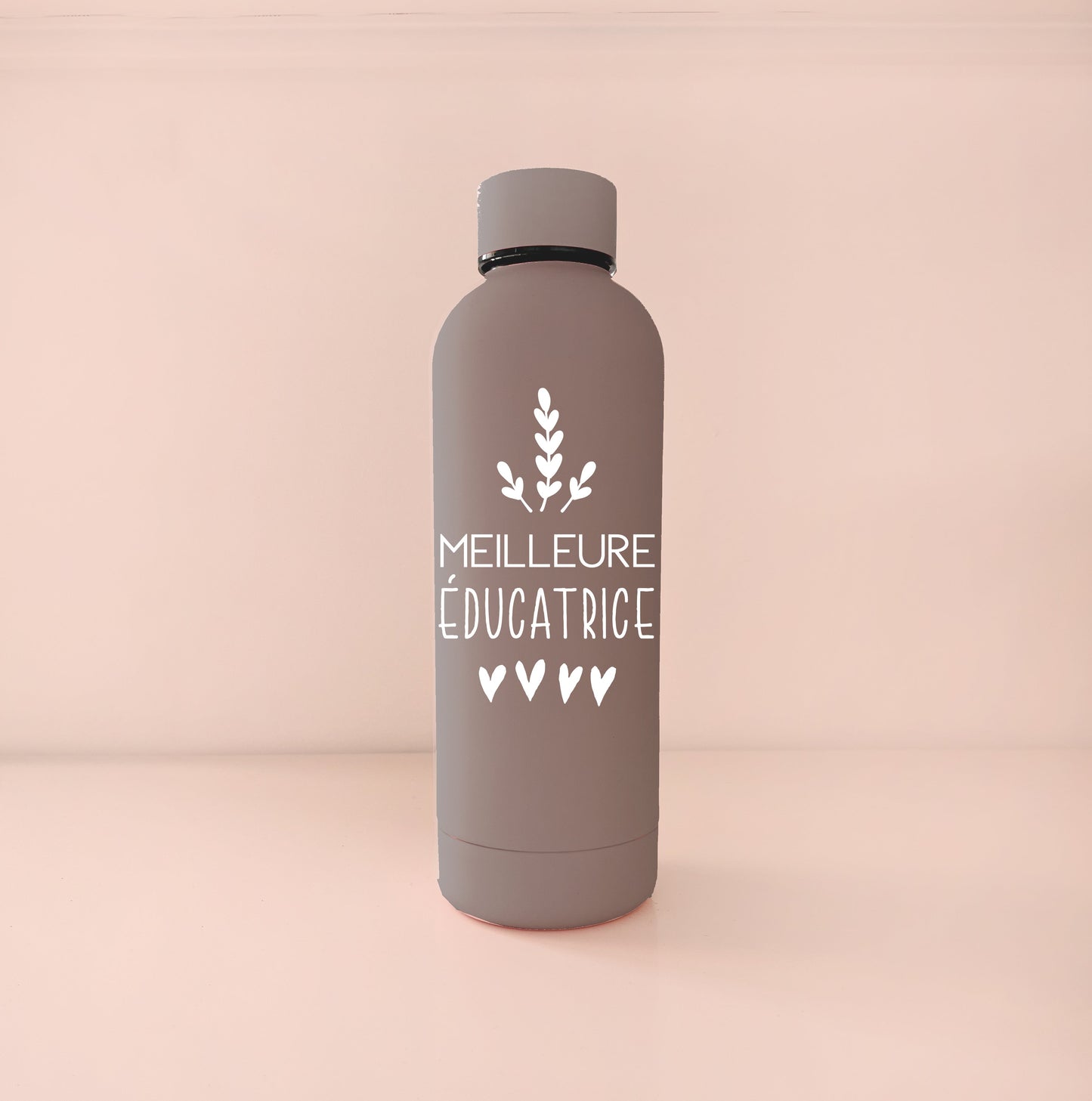 Kaffeebraune Thermosflasche – Beste Lehrerin oder Erzieherin – weiß