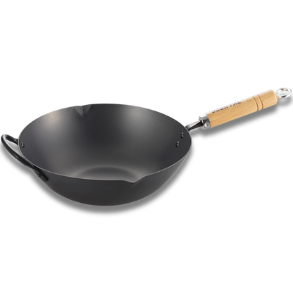 YOSHIKAWA Cook-Pal Ren Nitrierter Carbonstahl Beijing Wok 36cm - Japan