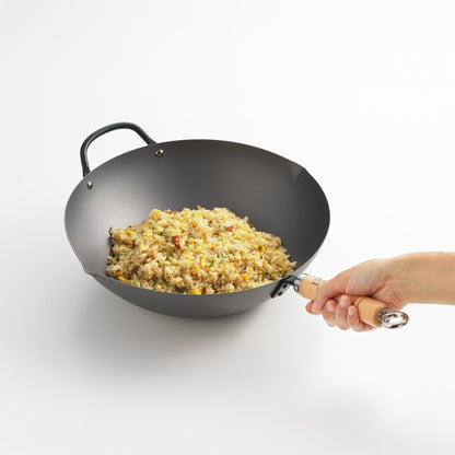 YOSHIKAWA Cook-Pal Ren Nitrierter Carbonstahl Beijing Wok 36cm - Japan