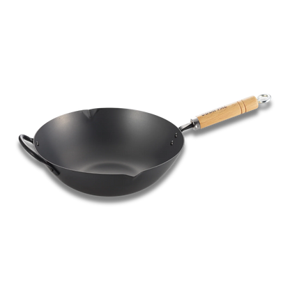 Yoshikawa Japan | Cook-Pal Ren Nitrierter Wok aus Karbonstahl 36 cm – Hergestellt in Japan