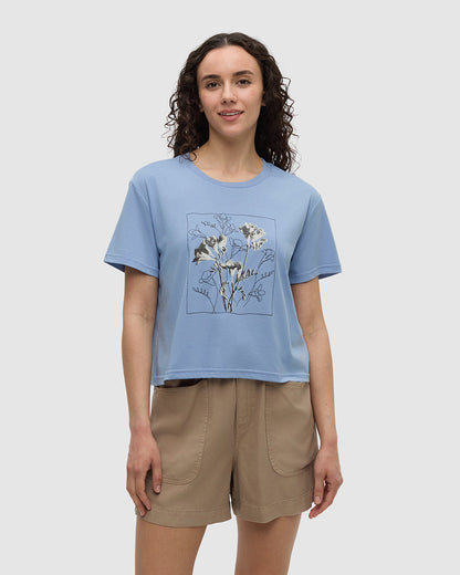 Florales bauchfreies T-Shirt
