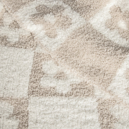 Blushing Beige & White Flower Power Print Kleinkinddecke
