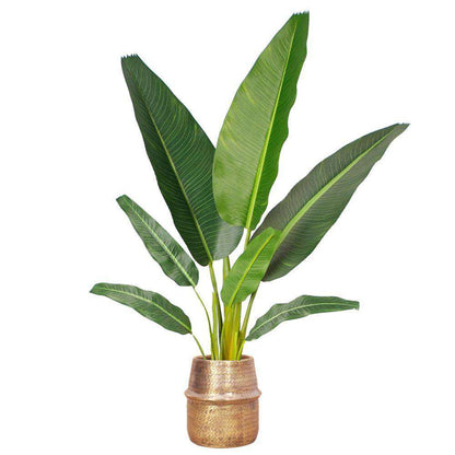 Bonita - Blumenkübel aus Rattan mit Messingoberfläche