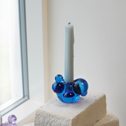 Bubble Kristallglas Kerzenhalter - Kobaltblau Dekorative Skulptur