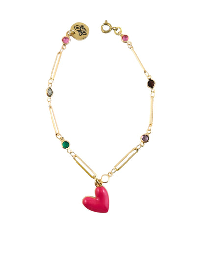 Heart Pop Bracelet - Cherries Jubilee (Magenta)