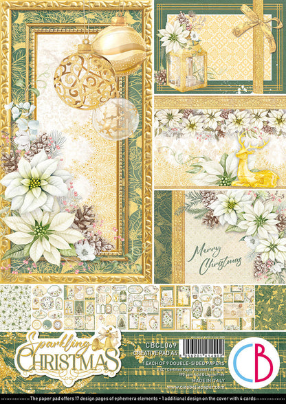 Ciao Bella Sparkling Christmas Creative Pad A4 9/Pkg