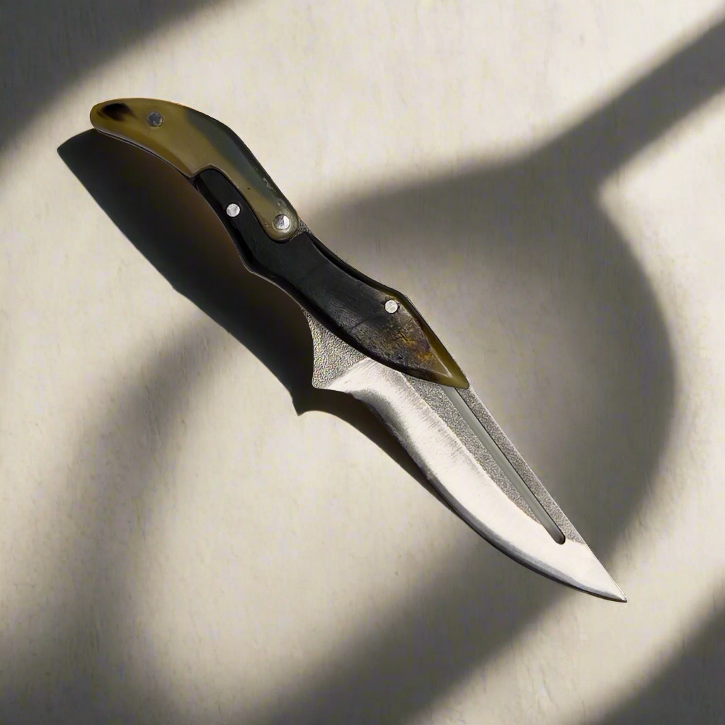 Ginza Steel - X Fold N690 Klingen-Klappmesser mit Widderhorn-Griff