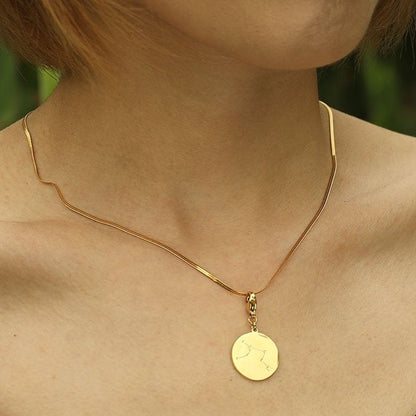 MILA: Snake Skin Textured Delicate Width Gold Chain Necklace