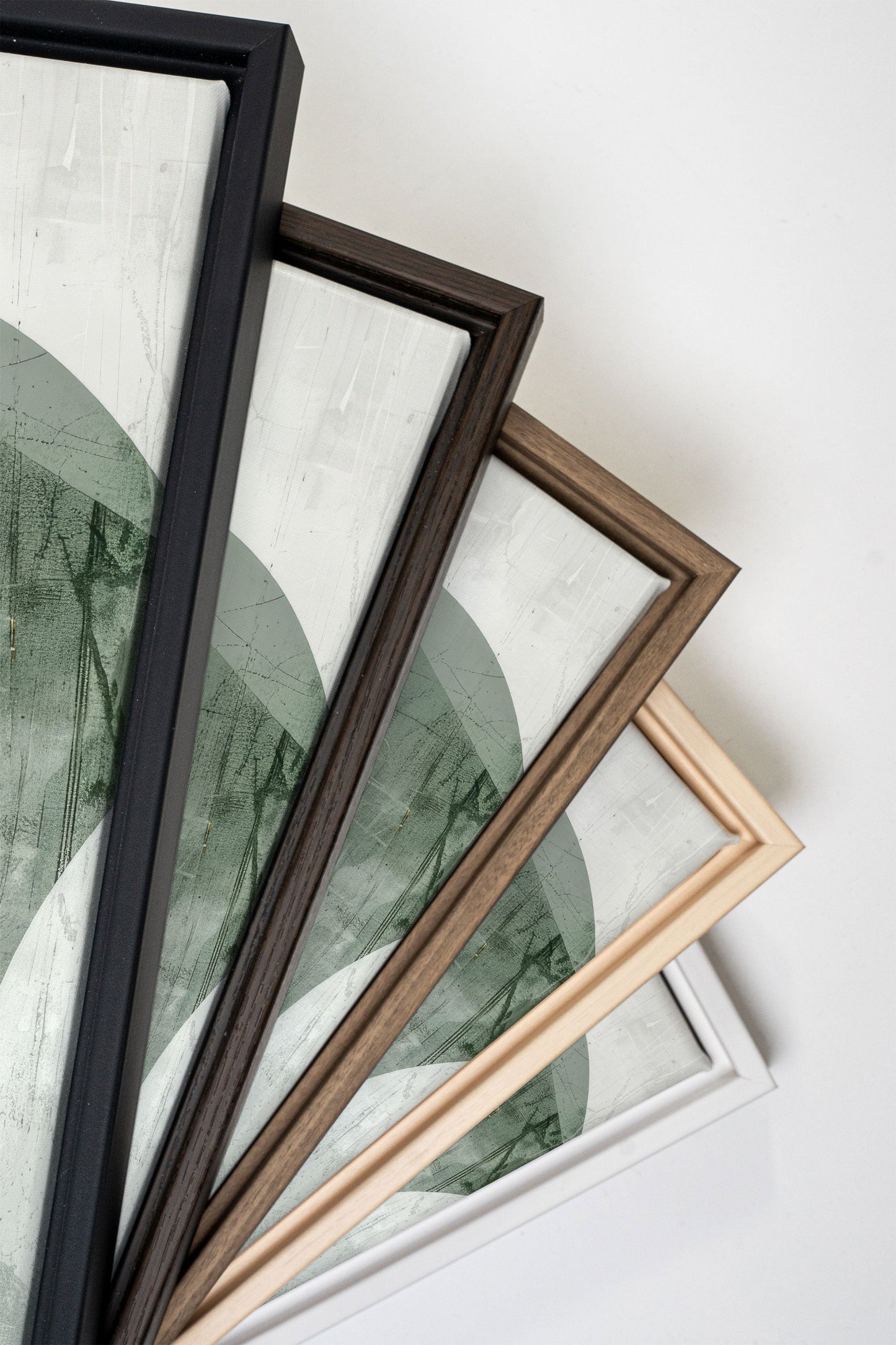 GREEN ELEGANCE TRIO (3 Werke auf gespannter Leinwand)