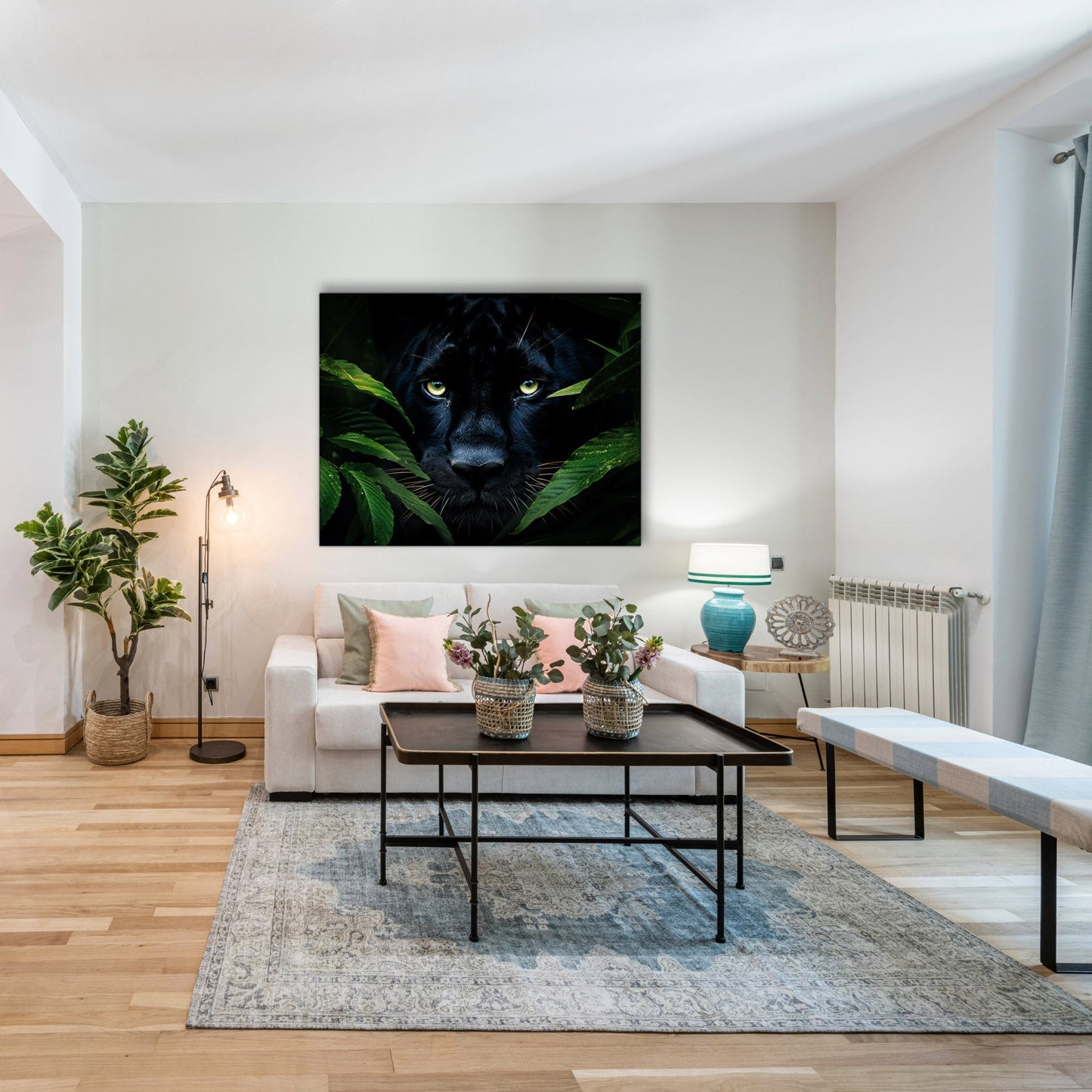 Wandbild - Seltener Schwarzer Jaguar - Wildlife Leinwand