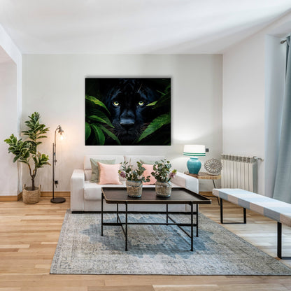 Wandbild - Seltener Schwarzer Jaguar - Wildlife Leinwand