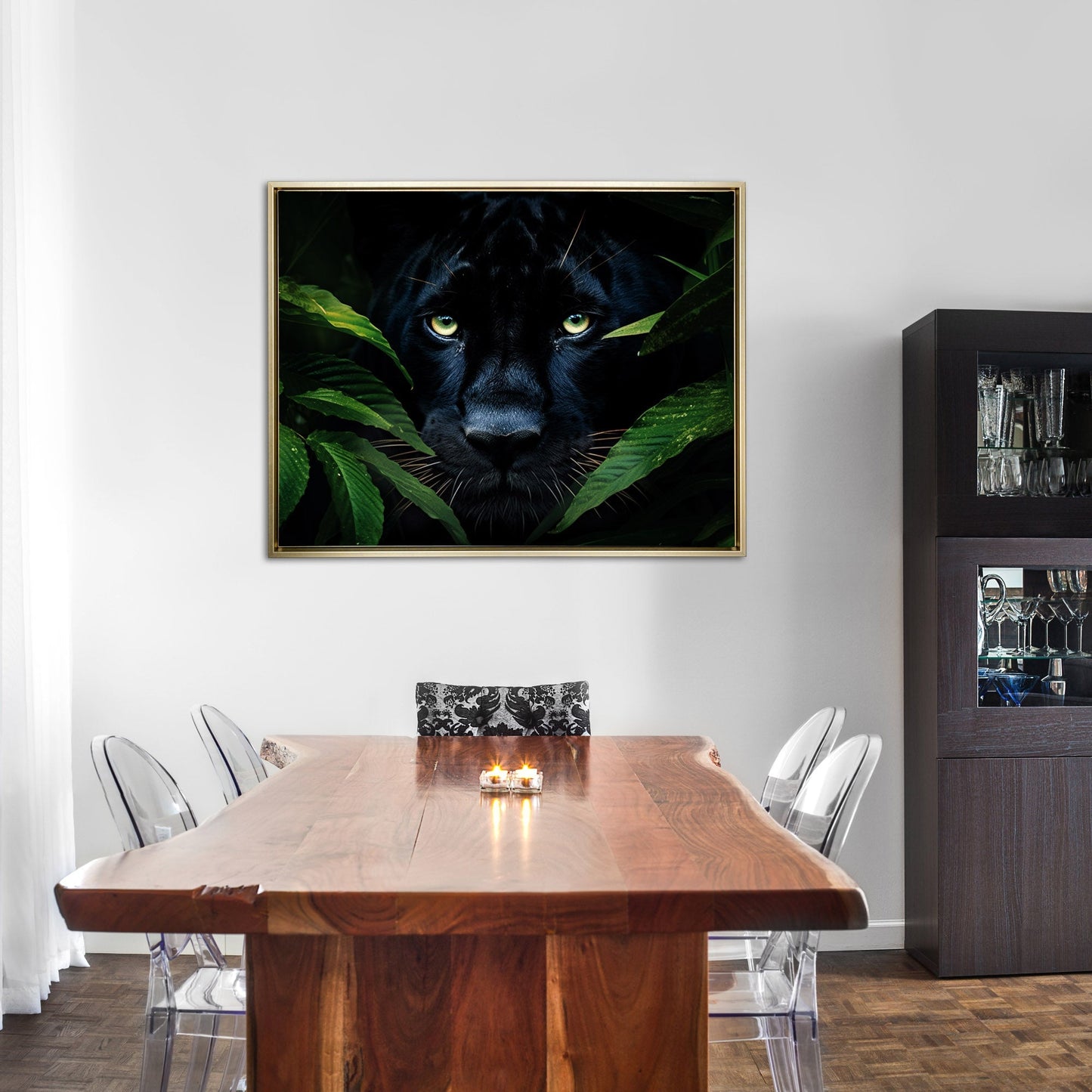 Wandbild - Seltener Schwarzer Jaguar - Wildlife Leinwand