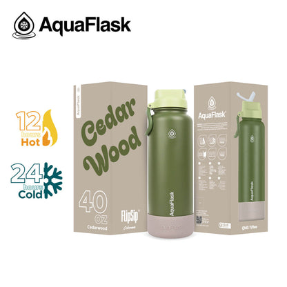 AquaFlask Colorwave 40oz Flip Sip Flasche – Isolierte Edelstahl-Trinkflasche