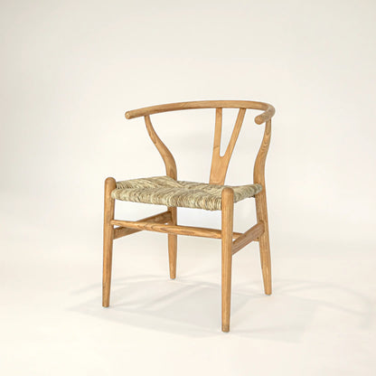 Wishbone-Stuhl aus Teakholz und Bananenrinde