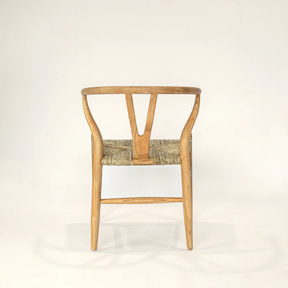 Wishbone-Stuhl aus Teakholz und Bananenrinde