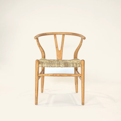Wishbone-Stuhl aus Teakholz und Bananenrinde