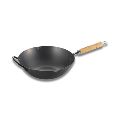 Yoshikawa Cook-Pal Ren Wok aus nitriertem Karbonstahl 30CM - JAPAN