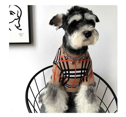 Dog Knit Sweater | Brrbrry Plaid Dog Sweater