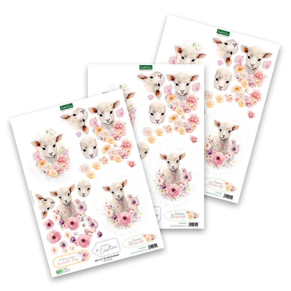 Die Cut Decoupage – Little Lambs (pack of 3)
