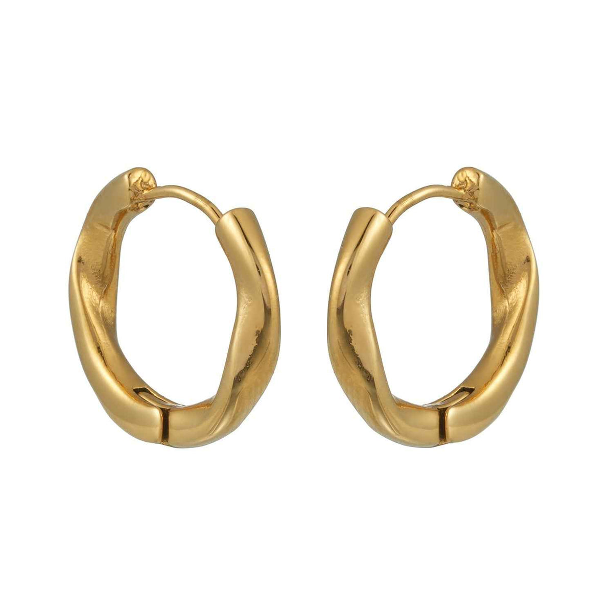 ARIDAMA Gold: Mid-Size Vintage Inspired Twisted Hoop Earrings