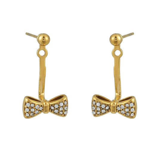 CUMAREE Gold: Mini Ball-Bead Stud Earrings Anchoring a Zirconia Infinity Charm