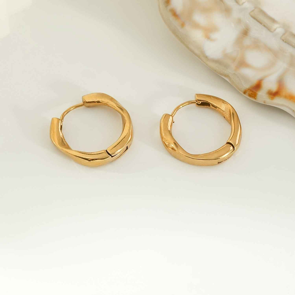 ARIDAMA Gold: Mid-Size Vintage Inspired Twisted Hoop Earrings