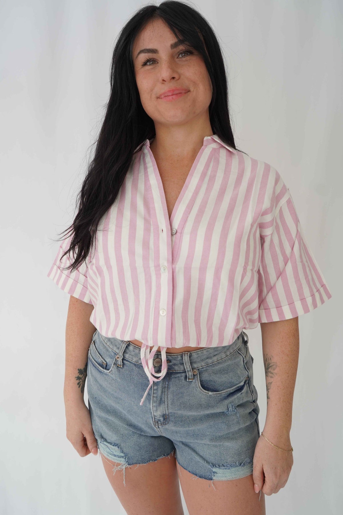Chemise popsicle - Rayé rose