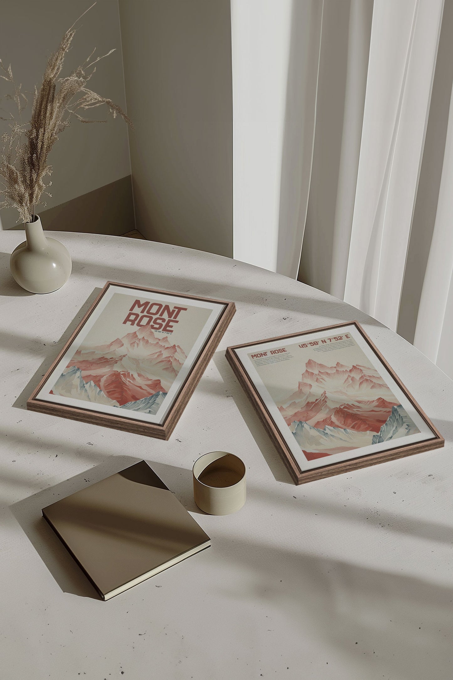 DUO ROSE SUMMIT (2 Mixed Media auf Leinwand)