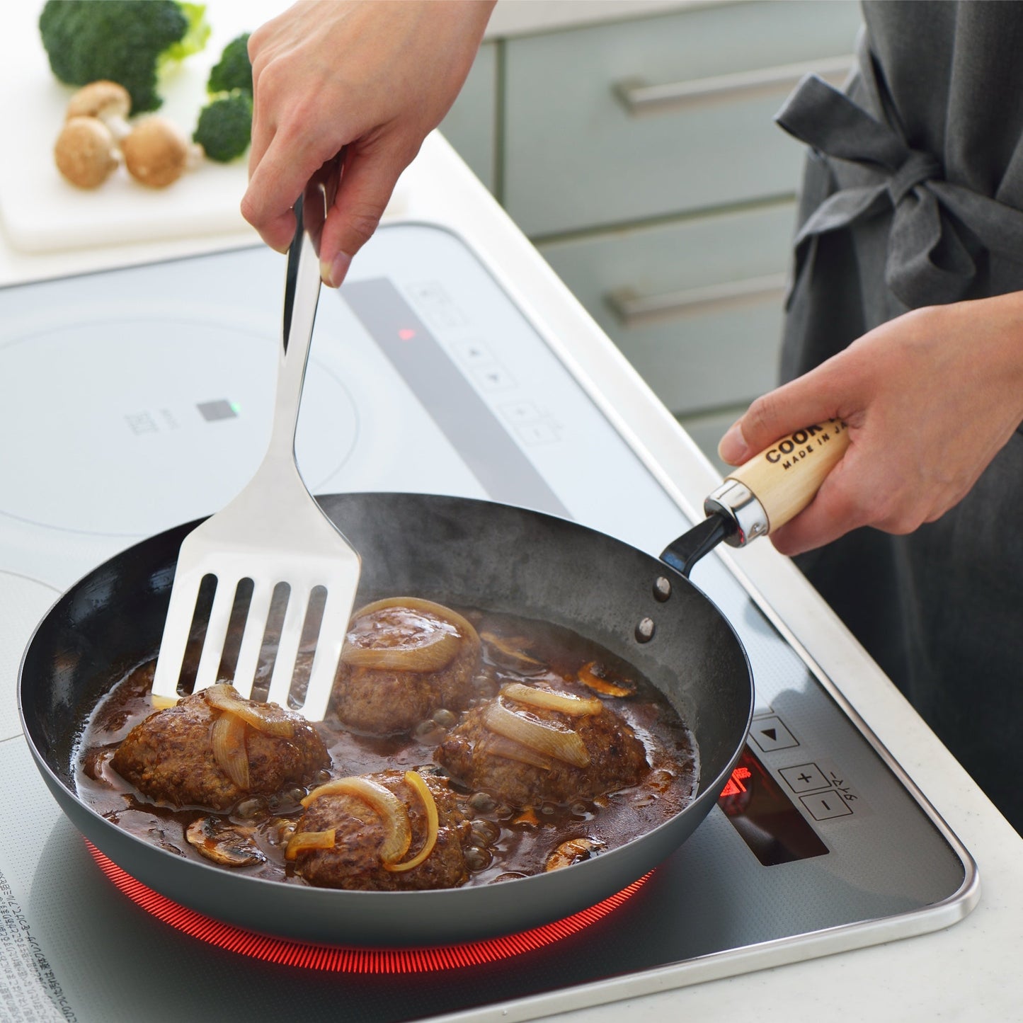 Yoshikawa Cook-Pal Ren Tieftopf 24cm – Nitrierter Carbonstahl, hergestellt in Japan