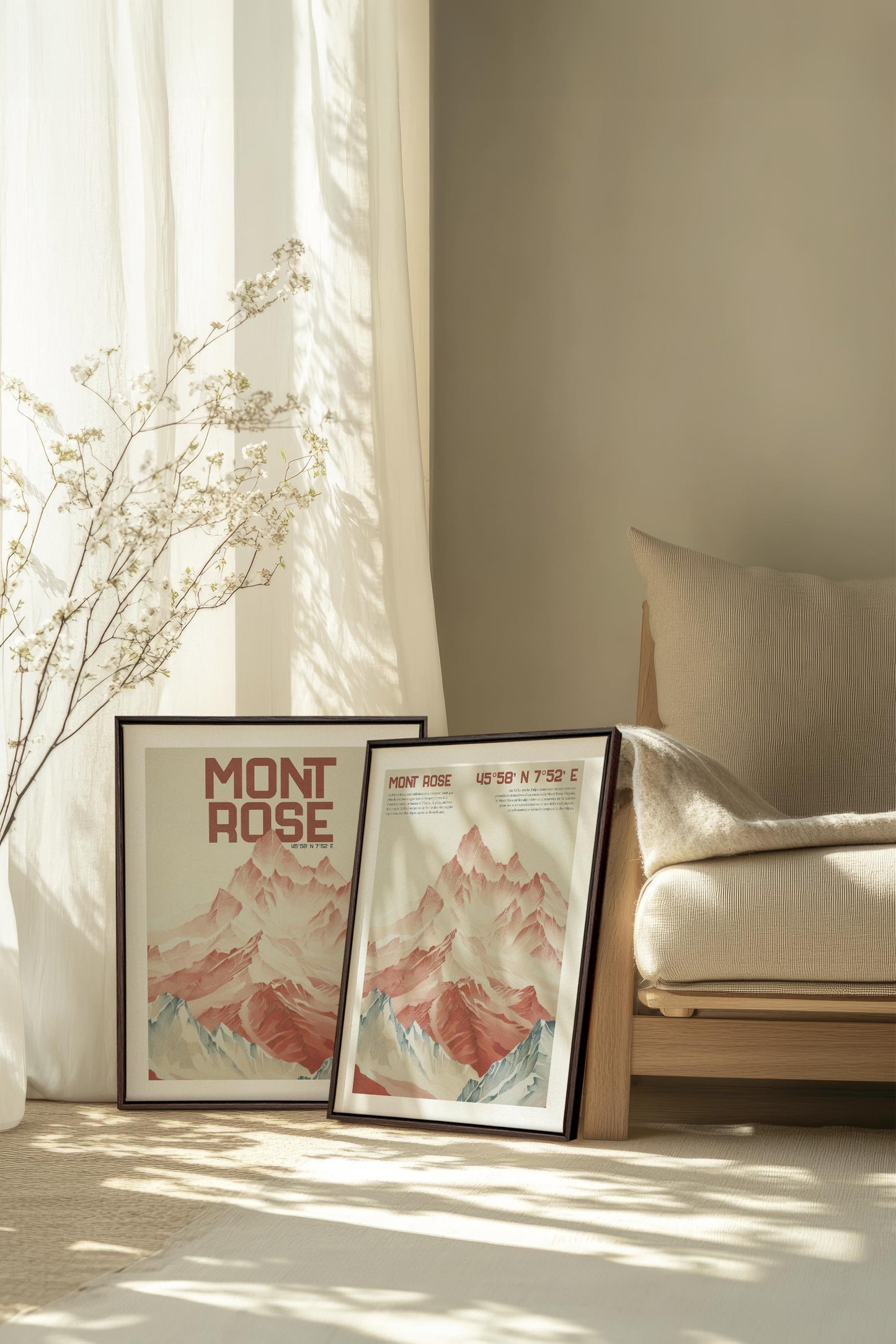 DUO ROSE SUMMIT (2 Mixed Media auf Leinwand)
