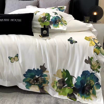 Bettwäsche-Set Marigold aus ägyptischer Baumwolle, 800 TC – Weiß