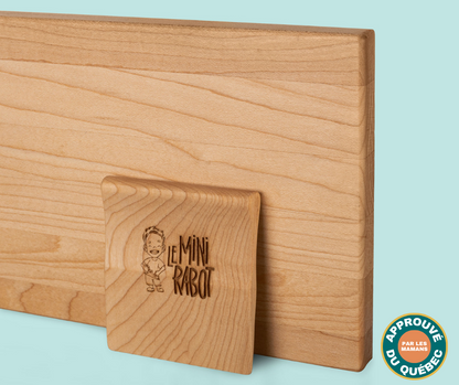 Das Holz-Schneidebrett-Set mit Messer für Kinder