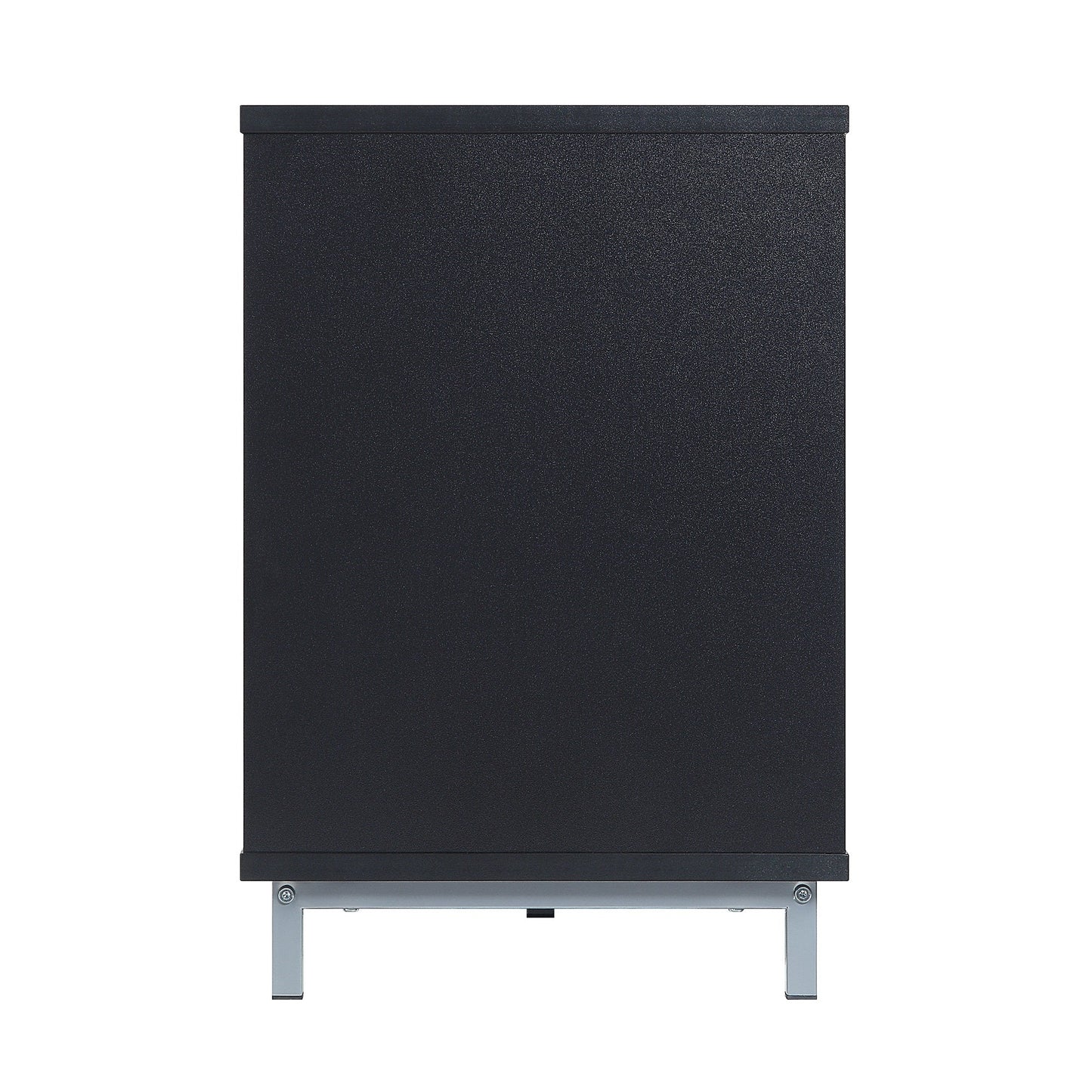 Firey 60" TV-Schrank/Kamin mit Glasablagen – Schwarz Hochglanz