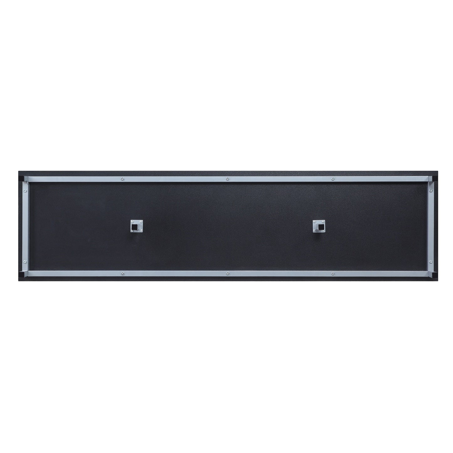 Firey 60" TV-Schrank/Kamin mit Glasablagen – Schwarz Hochglanz