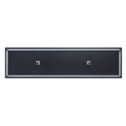 Firey 60" TV-Schrank/Kamin mit Glasablagen – Schwarz Hochglanz