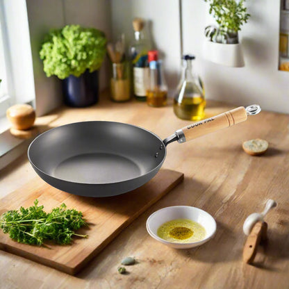 Yoshikawa Cook-Pal Ren Carbon Steel Frying Pan 24cm | Made in Japan