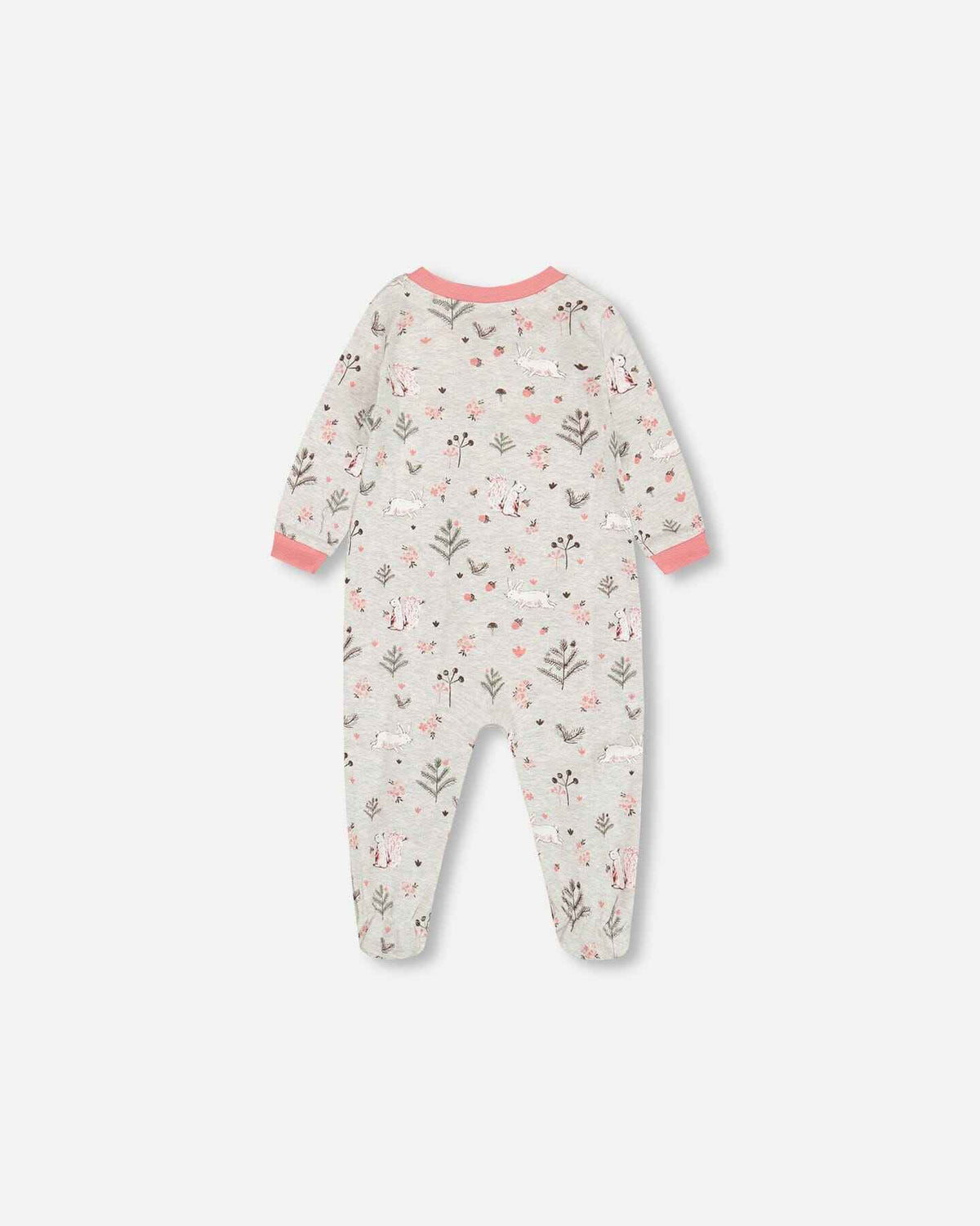 Organic Cotton One Piece Pajama Beige Mix Printed Squirrel