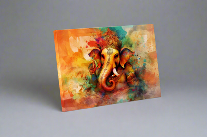 Wandkunst-Ganesh-Leinwand-Indische Kunst-Spirituelle Wanddekoration