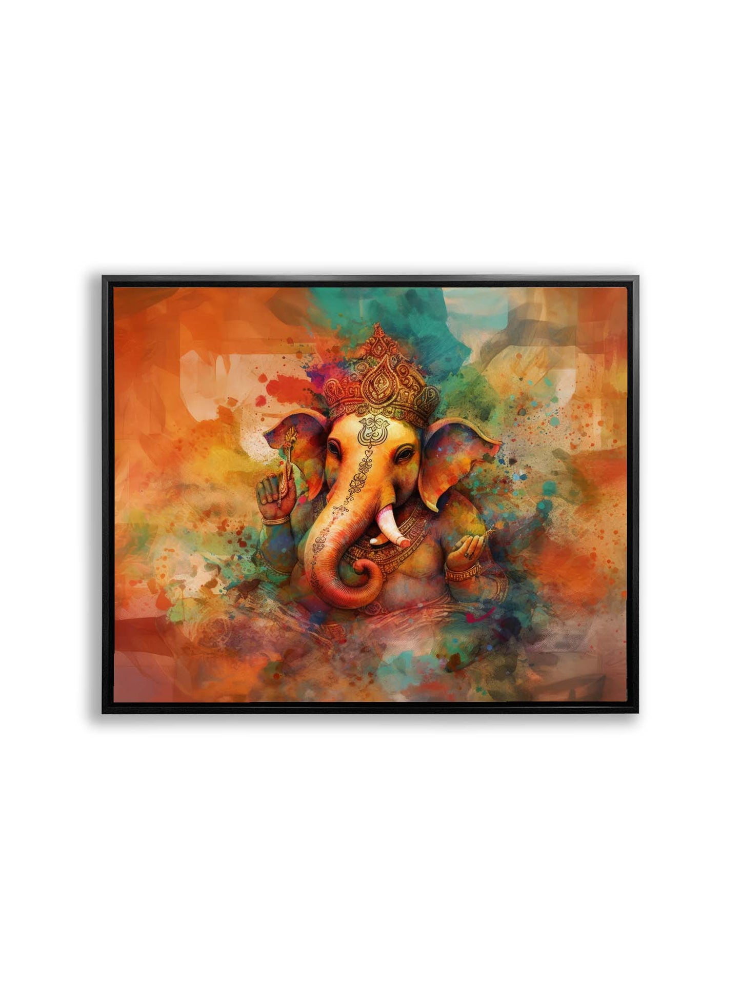 Wandkunst-Ganesh-Leinwand-Indische Kunst-Spirituelle Wanddekoration
