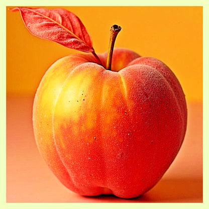 Surreal Red Peach Apple Hybrid - High-Res 8192px Square Digital Art - AURABAGS SHOP