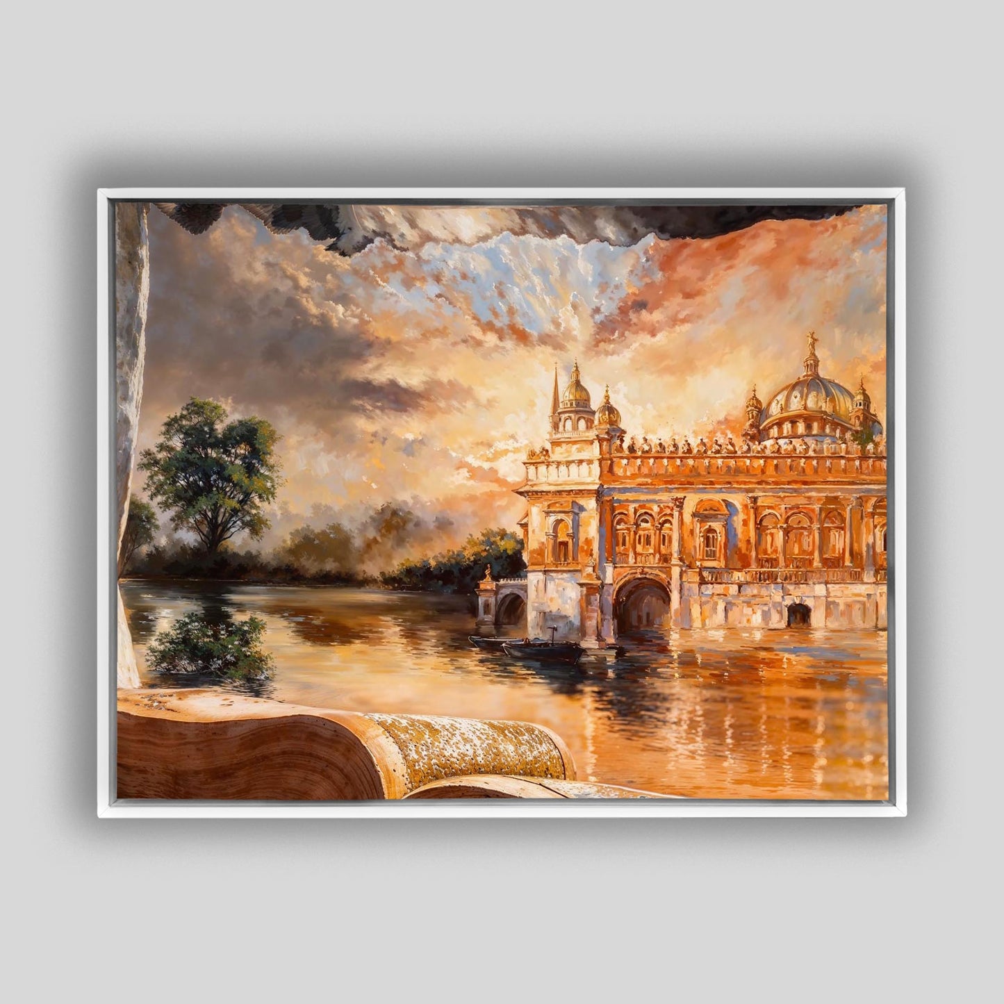 Wandbild – Antiker Goldener Tempel – Spirituelle Wanddekoration