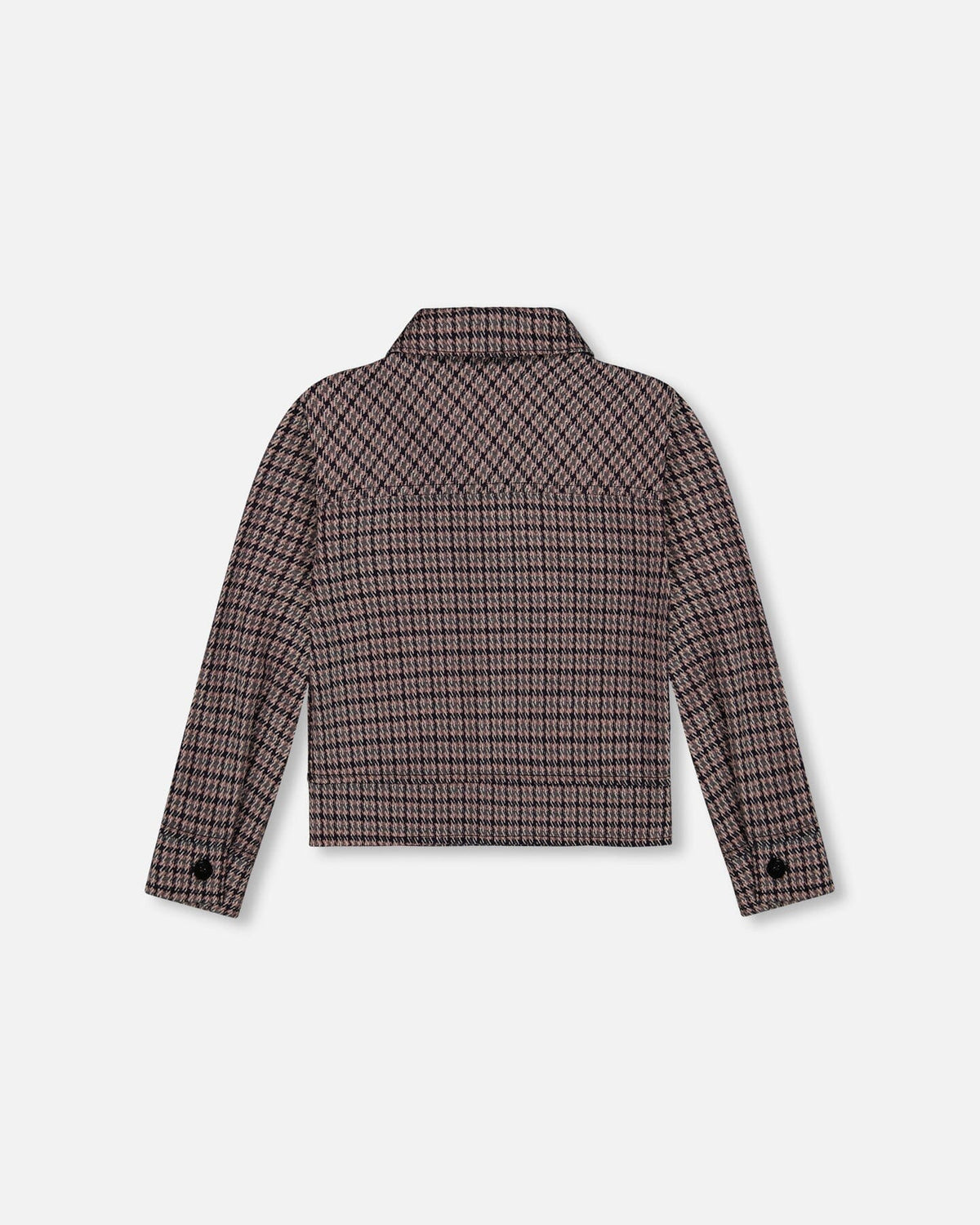 Jacquard Knit Jacket With Houndstooth Pattern