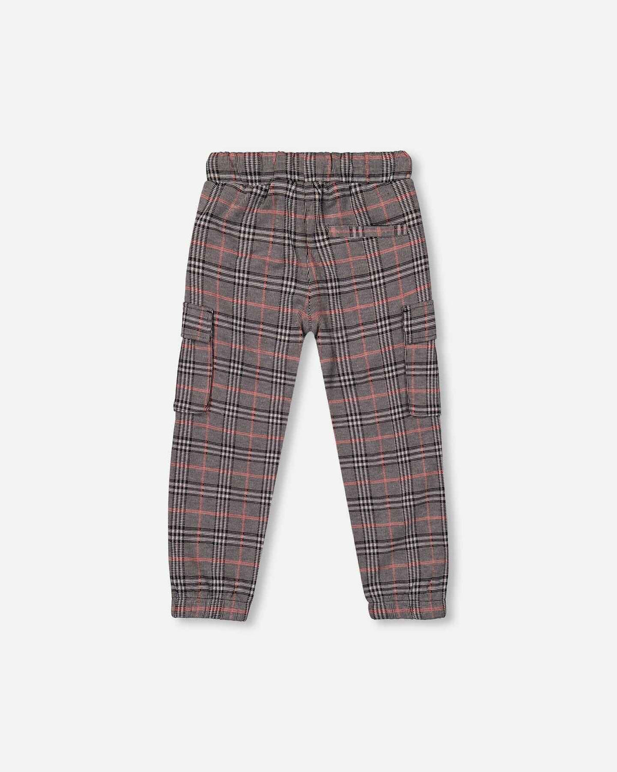 Plaid Cargo Pant Gray And Black
