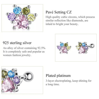925 Sterling Silver Star And Butterfly Stud Earrings - Delicate And Fine Jewelry