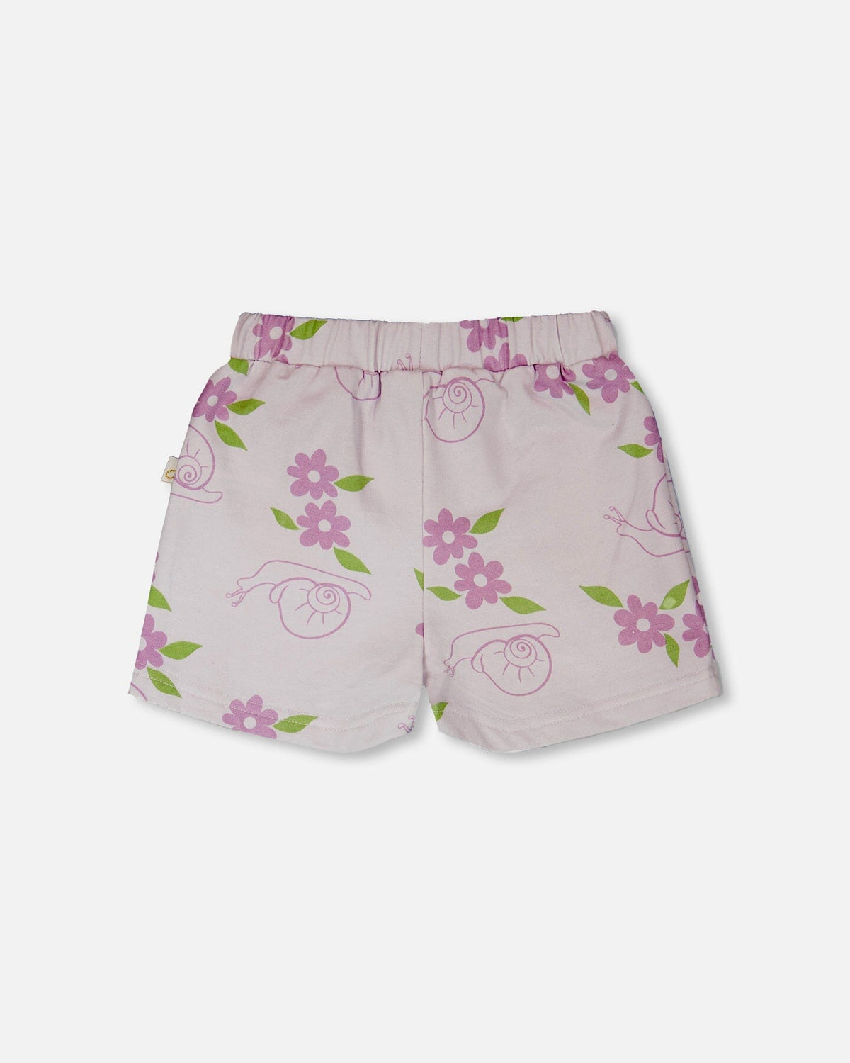 French Terry Shorts Lilac Snails Print