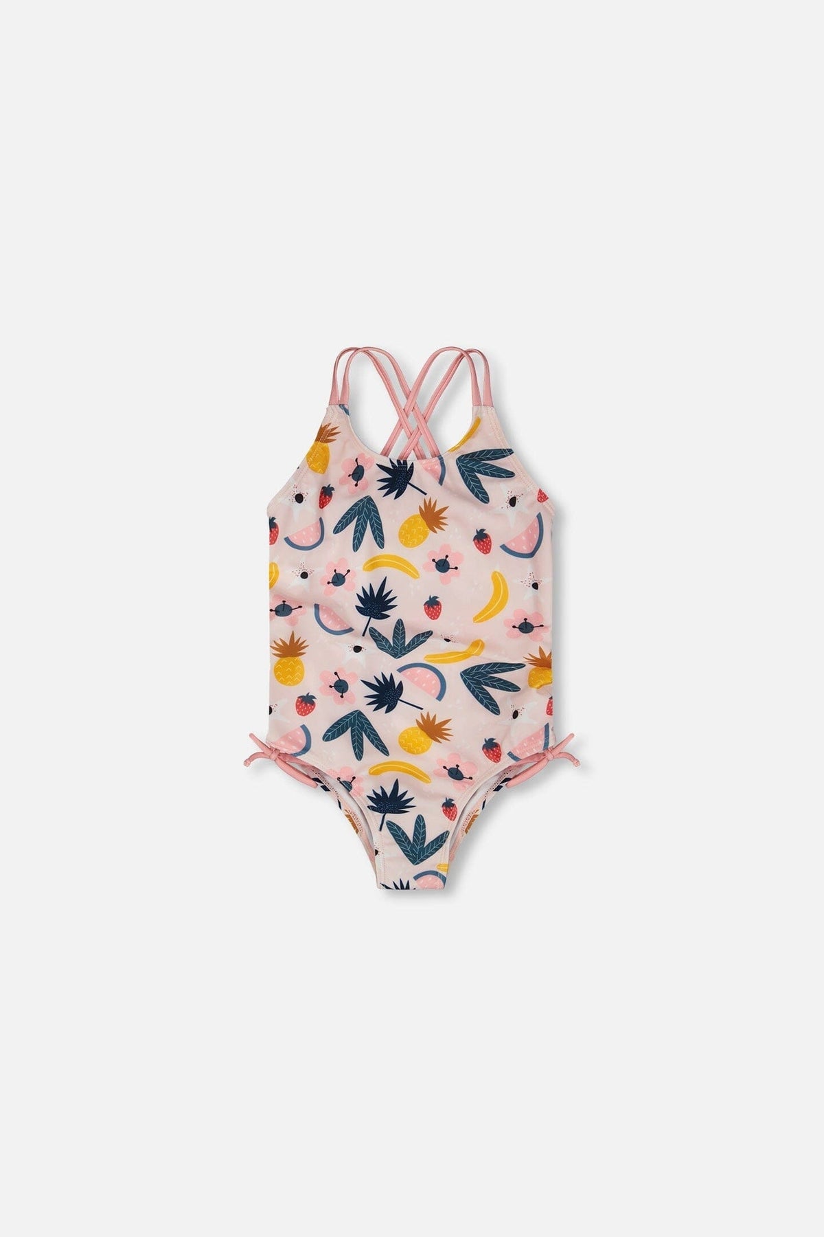 One-Piece Swimsuit Pink Printed Fruits