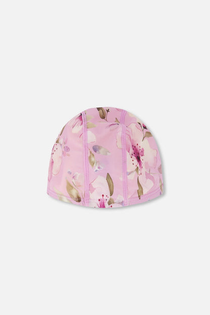 Swim Cap Purple Flower Print