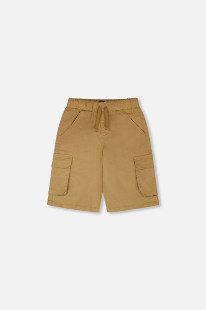 Stretch Twill Bermuda With Cargo Pockets Beige