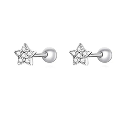 925 Sterling Silver Star And Butterfly Stud Earrings - Delicate And Fine Jewelry