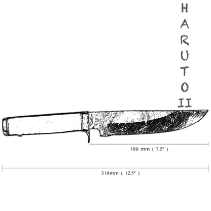 Haruto-II Bowie-Messer 7,5 Zoll mit Original-Lederscheide